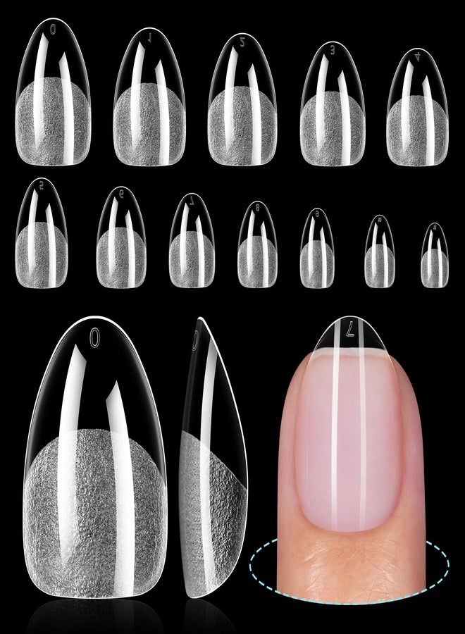 TOMICCA Extra Short Almond Nail Tips 192Pcs 12 Sizes - Clear Gel Short Fake Nails for Acrylic Nails & Press On Nails, Home DIY and Wedding Salon for Nails Extensions (Beginner & Professional) - Image 1